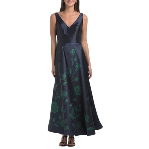 RENE BY RENE RUIZ Sleeveless Floral Border Tea Length Dress - Picture 4 of 4